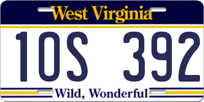 WV license plate 1OS392