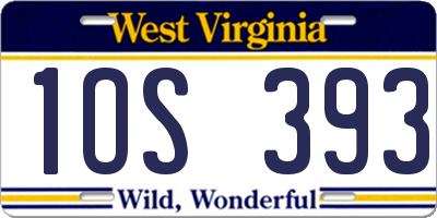 WV license plate 1OS393