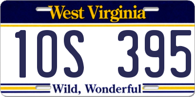 WV license plate 1OS395
