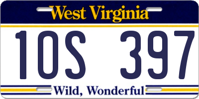 WV license plate 1OS397