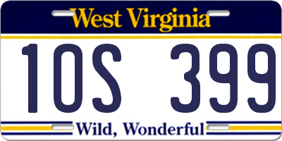 WV license plate 1OS399
