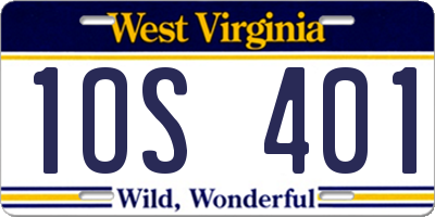 WV license plate 1OS401