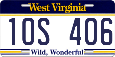 WV license plate 1OS406