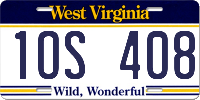 WV license plate 1OS408