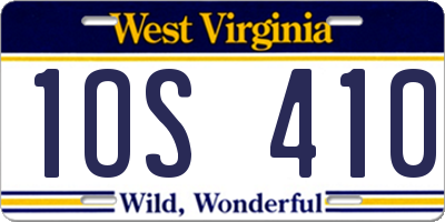 WV license plate 1OS410