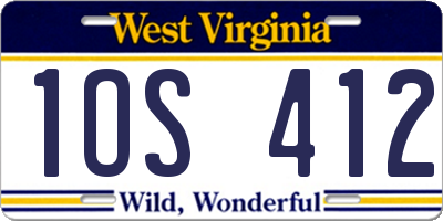 WV license plate 1OS412