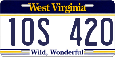 WV license plate 1OS420