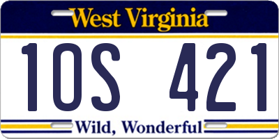 WV license plate 1OS421