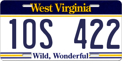 WV license plate 1OS422