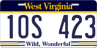 WV license plate 1OS423