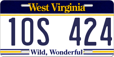 WV license plate 1OS424