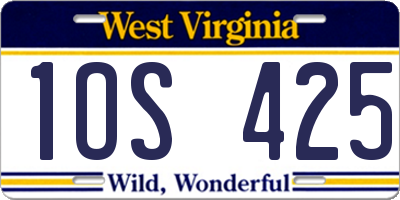 WV license plate 1OS425