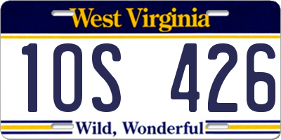 WV license plate 1OS426