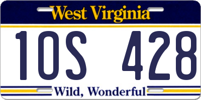 WV license plate 1OS428