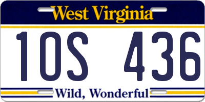 WV license plate 1OS436