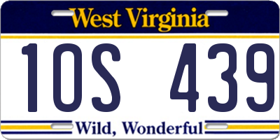 WV license plate 1OS439
