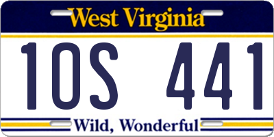 WV license plate 1OS441