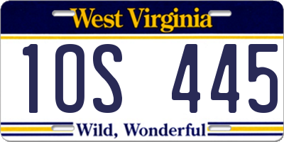 WV license plate 1OS445