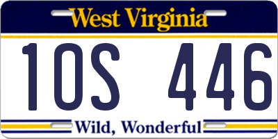WV license plate 1OS446