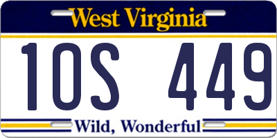 WV license plate 1OS449