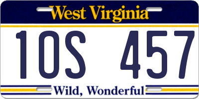 WV license plate 1OS457