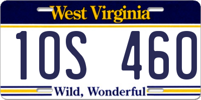 WV license plate 1OS460