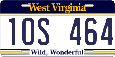 WV license plate 1OS464