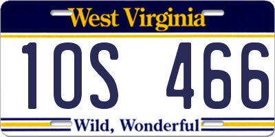 WV license plate 1OS466