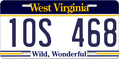 WV license plate 1OS468