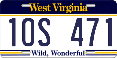 WV license plate 1OS471