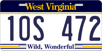 WV license plate 1OS472