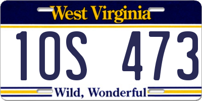 WV license plate 1OS473