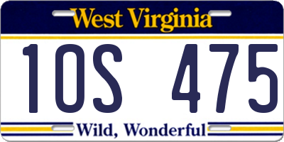 WV license plate 1OS475
