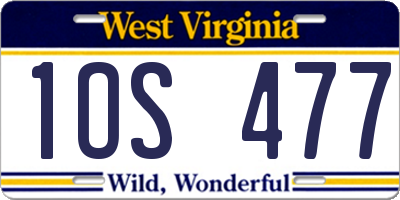 WV license plate 1OS477