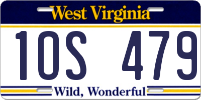 WV license plate 1OS479