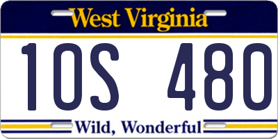 WV license plate 1OS480
