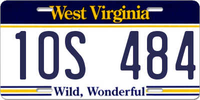 WV license plate 1OS484