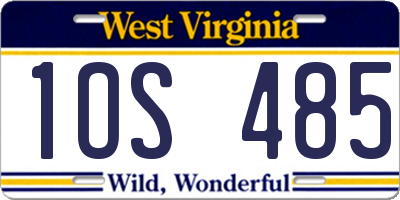 WV license plate 1OS485