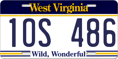 WV license plate 1OS486
