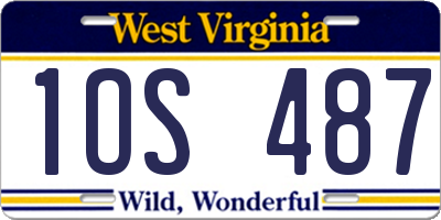 WV license plate 1OS487
