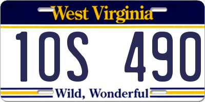 WV license plate 1OS490