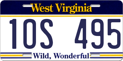 WV license plate 1OS495