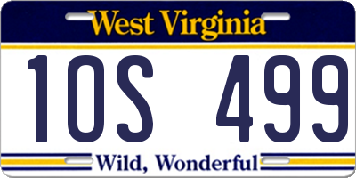 WV license plate 1OS499