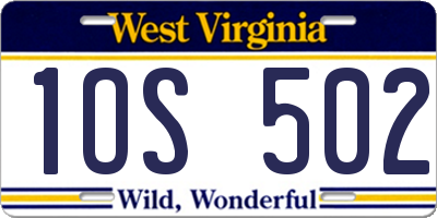 WV license plate 1OS502