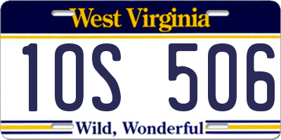 WV license plate 1OS506