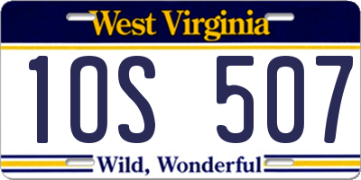 WV license plate 1OS507