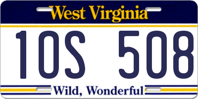 WV license plate 1OS508