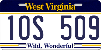 WV license plate 1OS509