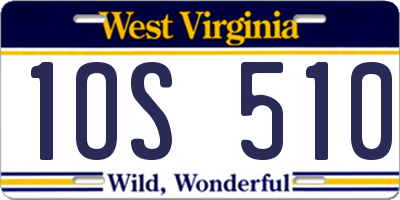 WV license plate 1OS510