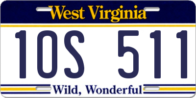 WV license plate 1OS511